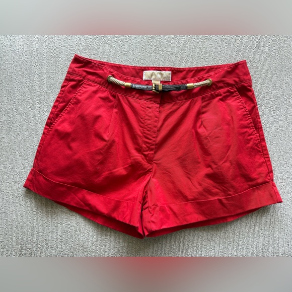 Michael Kors Red Shorts with Brown Belt - Picture 1 of 7